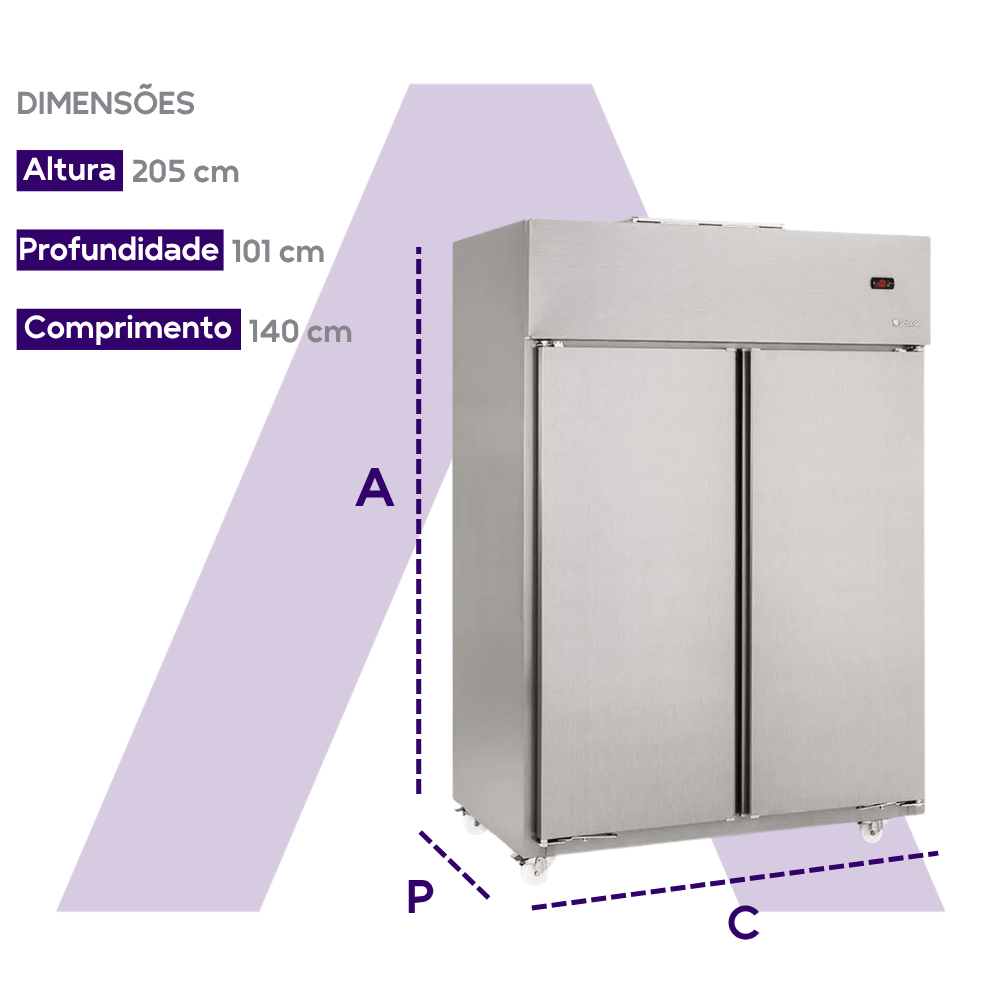 Freezer Vertical 578L -18°C a -22°C GPF-57 Preto Gelopar